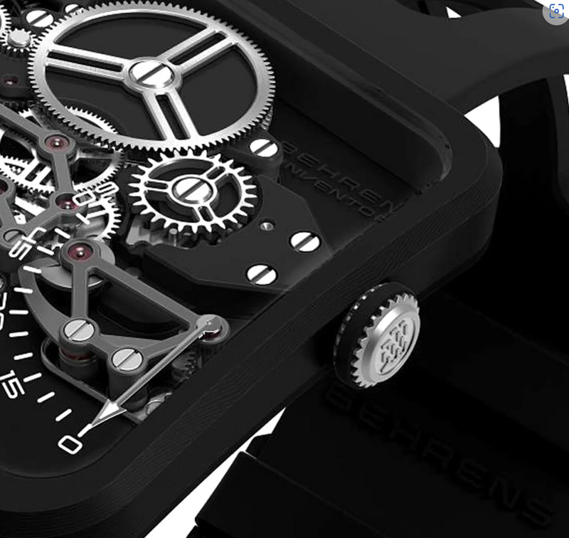 BEHRENS "ULTRALIGHT" MANUAL WIND (11G CARBON MODEL) BLACK LIMITED 33PCS - Red Army Watches 