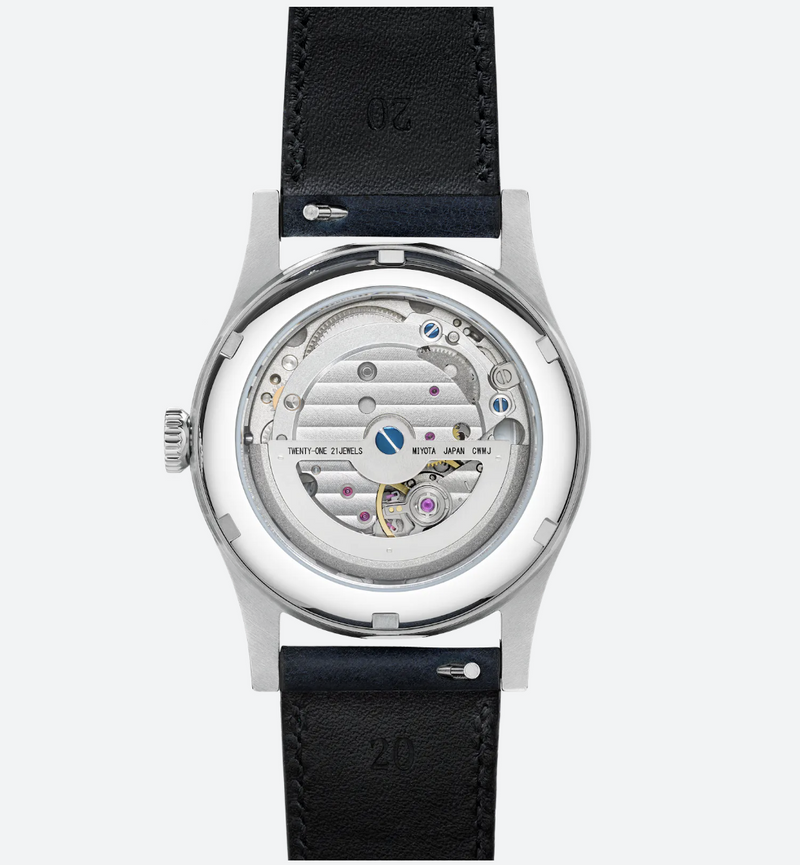BALTIC HMS 003 SALMON (STITCH SAFFIANO BLACK) - Red Army Watches 
