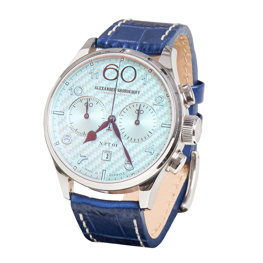 ALEXANDER SHOROKHOFF New Planet Chrono White Dial (Special Customised 1 piece only) - Red Army Watches 
