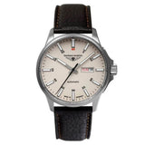 BAUHAUS AVIATION AUTOMATIC DAY-DATE WITH LEATHER STRAP