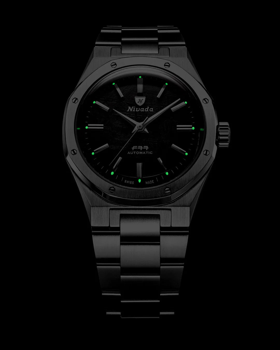 NIVADA GRENCHEN F77 SST METEORITE MK2 38MM - Red Army Watches 