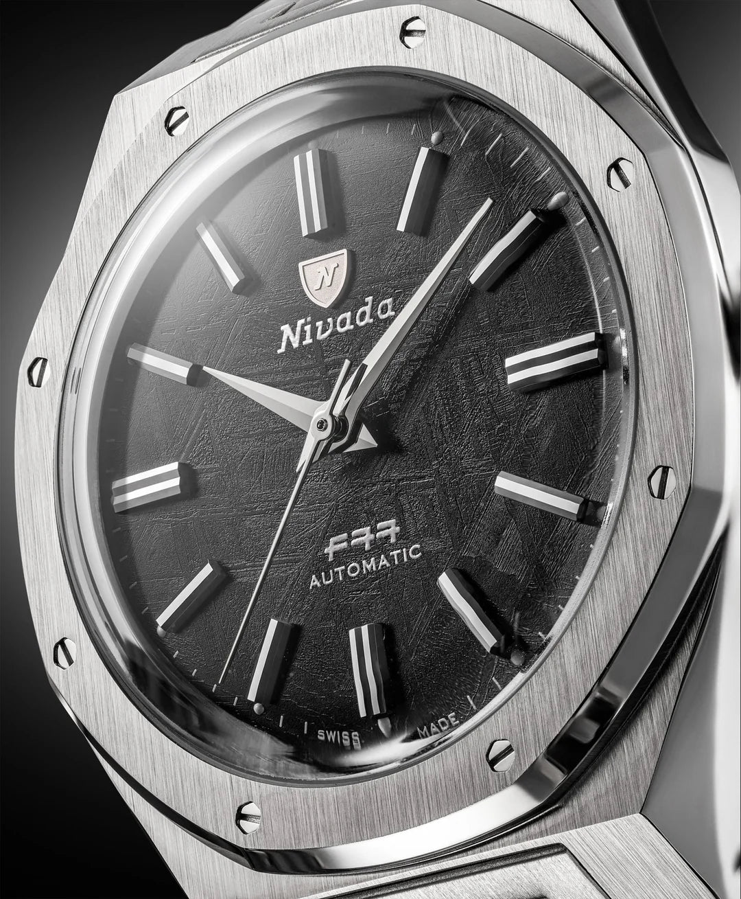 NIVADA GRENCHEN F77 SST METEORITE MK2 38MM - Red Army Watches 