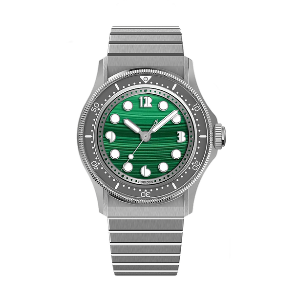 HORIZON NEMOLITHIC WITH MALACHITE STONE DIAL - Red Army Watches 