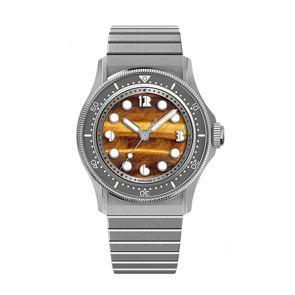 HORIZON NEMOLITHIC WITH TIGER EYE STONE DIAL - Red Army Watches 