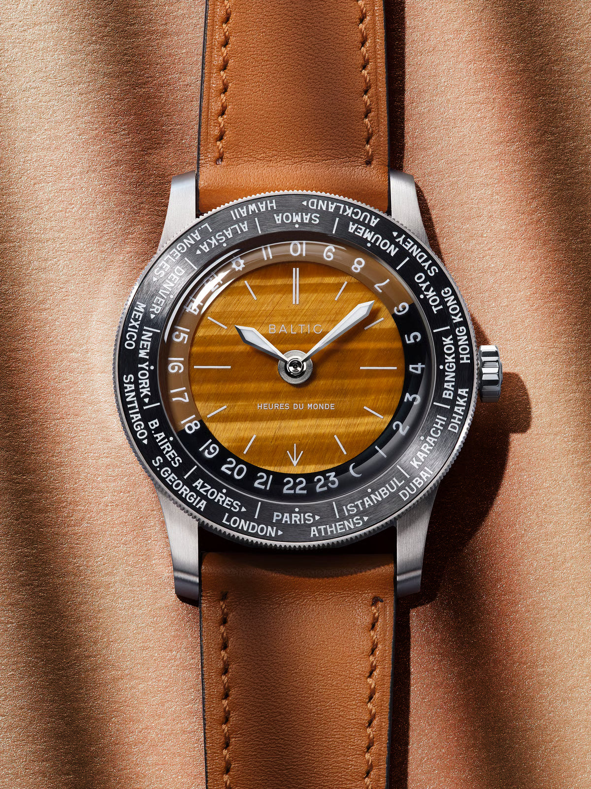 BALTIC HEURES DU MONDE WORLDTIMER - TIGER EYE - Red Army Watches 