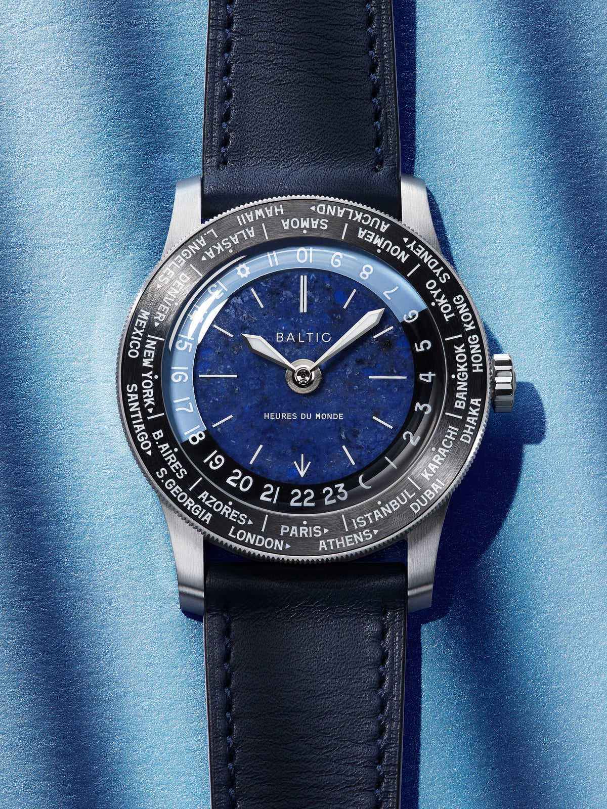 BALTIC HEURES DU MONDE WORLDTIMER - SODALITE - Red Army Watches 