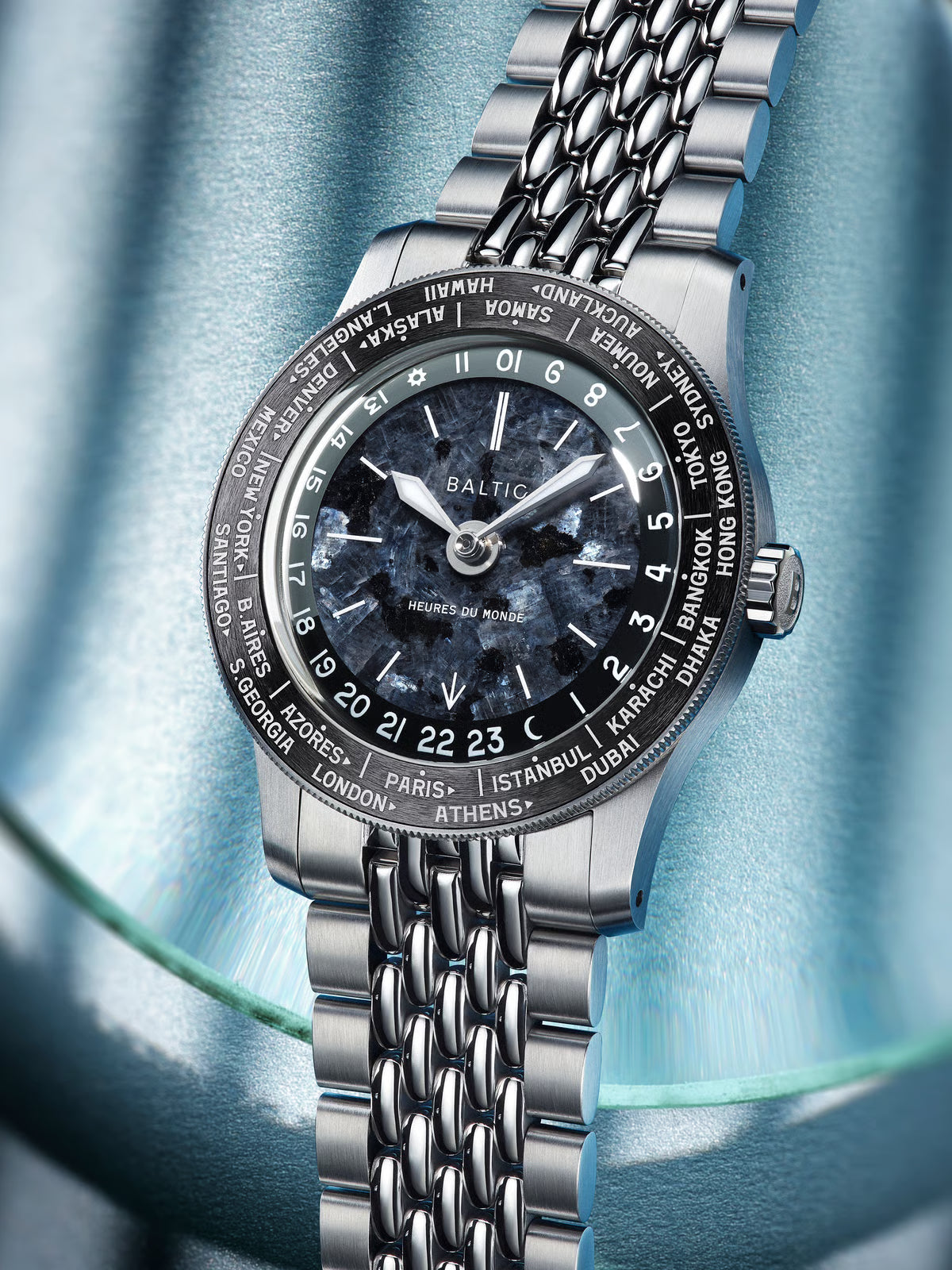 BALTIC HEURES DU MONDE WORLDTIMER - LABRADORITE - Red Army Watches 