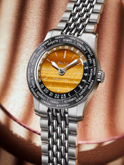 BALTIC HEURES DU MONDE WORLDTIMER - TIGER EYE - Red Army Watches 