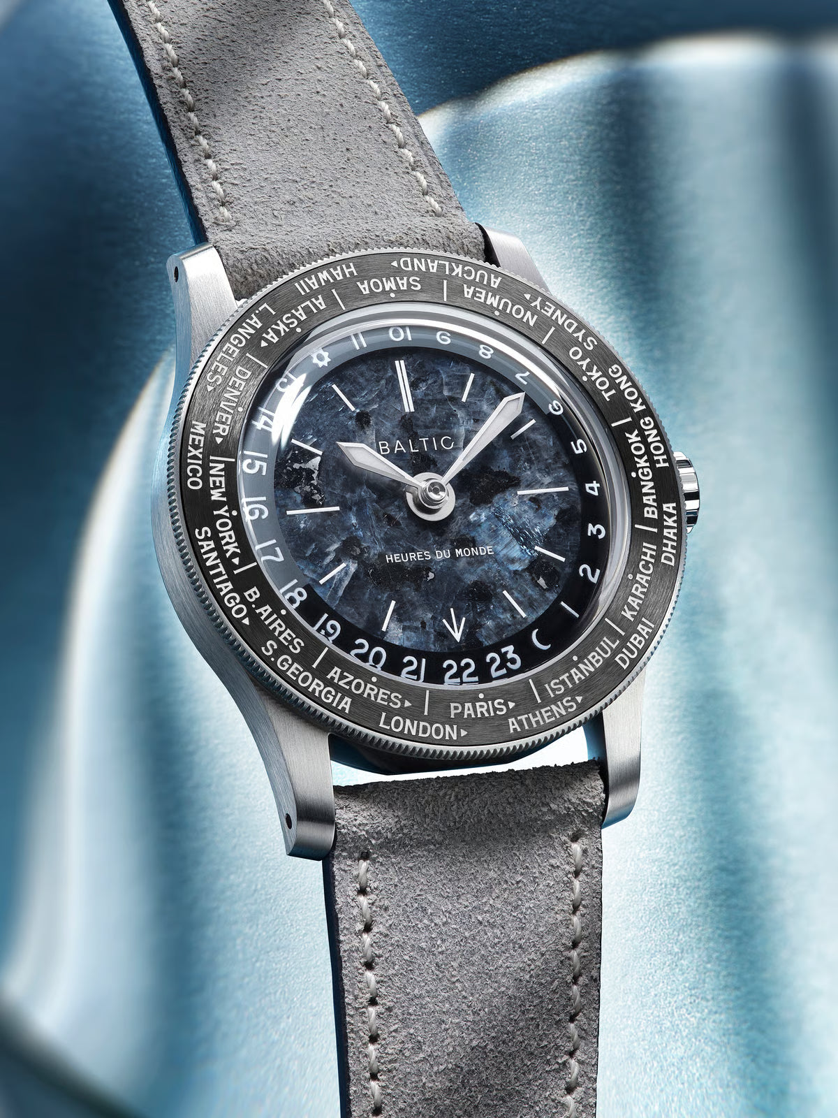 BALTIC HEURES DU MONDE WORLDTIMER - LABRADORITE - Red Army Watches 