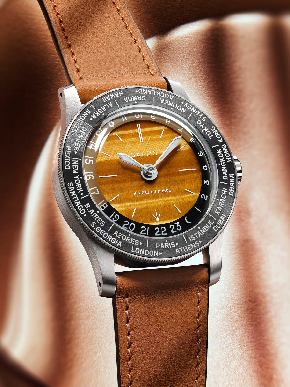 BALTIC HEURES DU MONDE WORLDTIMER - TIGER EYE - Red Army Watches 