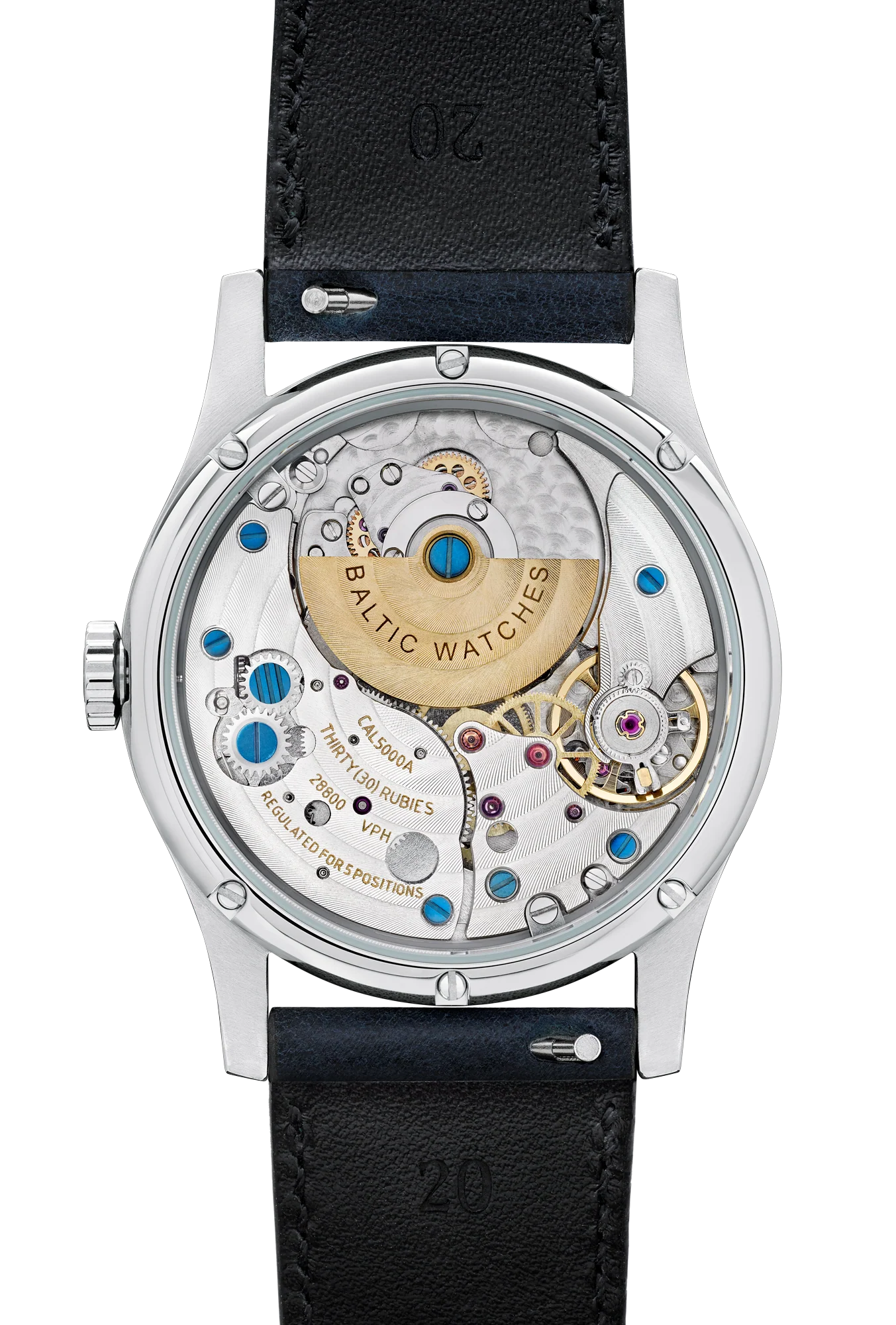 BALTIC MR CLASSIC SILVER (STITCHED NAVY BLUE) - Red Army Watches 