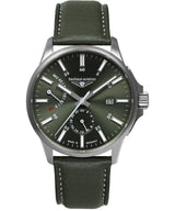 BAUHAUS AVIATION AUTOMATIC POWER RESERVE INDICATOR WITH LEATHER STRAP