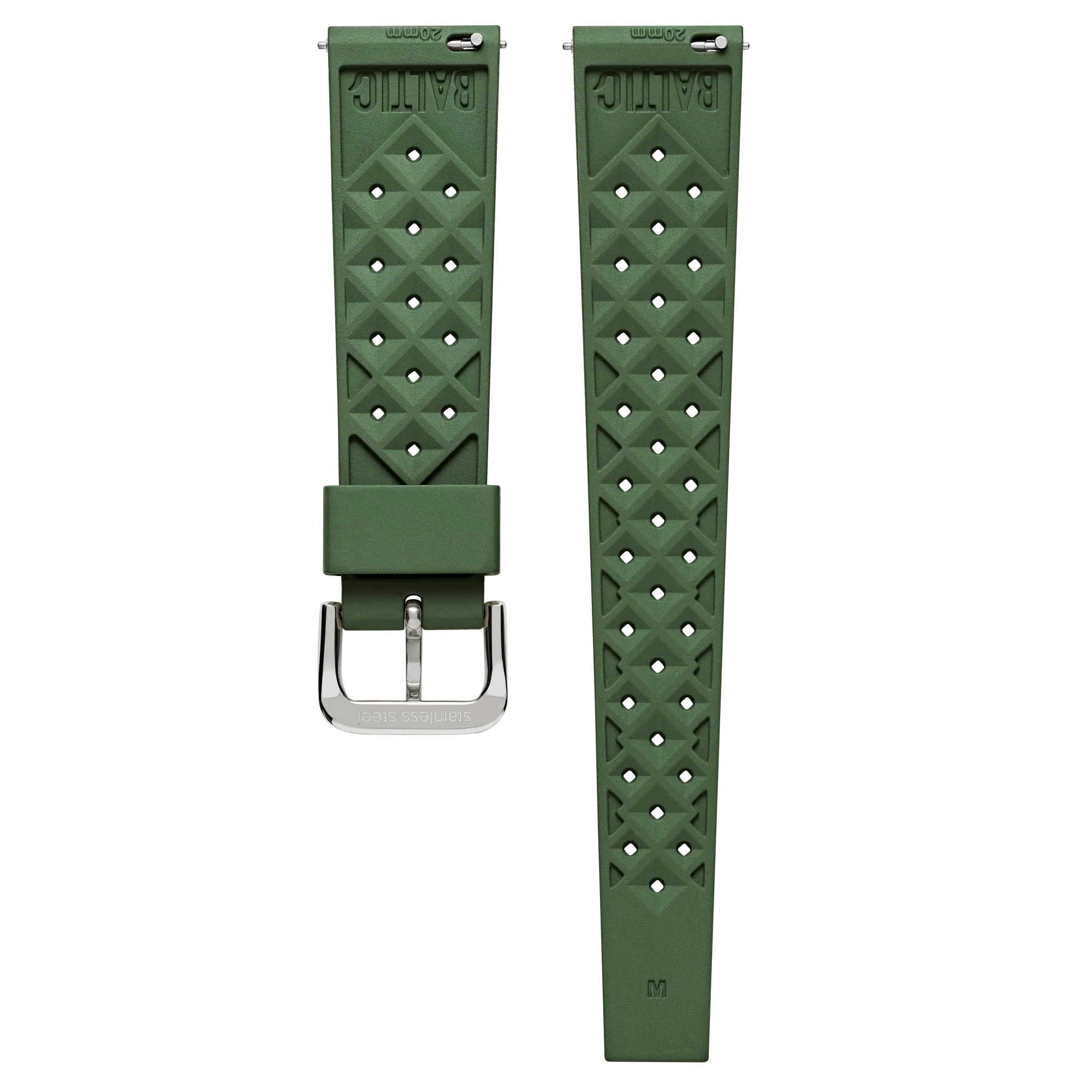 BALTIC Rubber FKM strap Green - Red Army Watches 