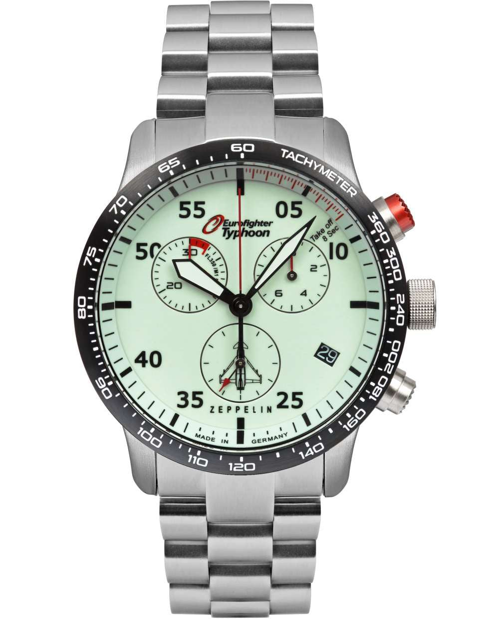 ZEPPELIN QUARTZ WATCH CHRONOGRAPH AND METAL STRAP 7298M5 - Red Army Watches 
