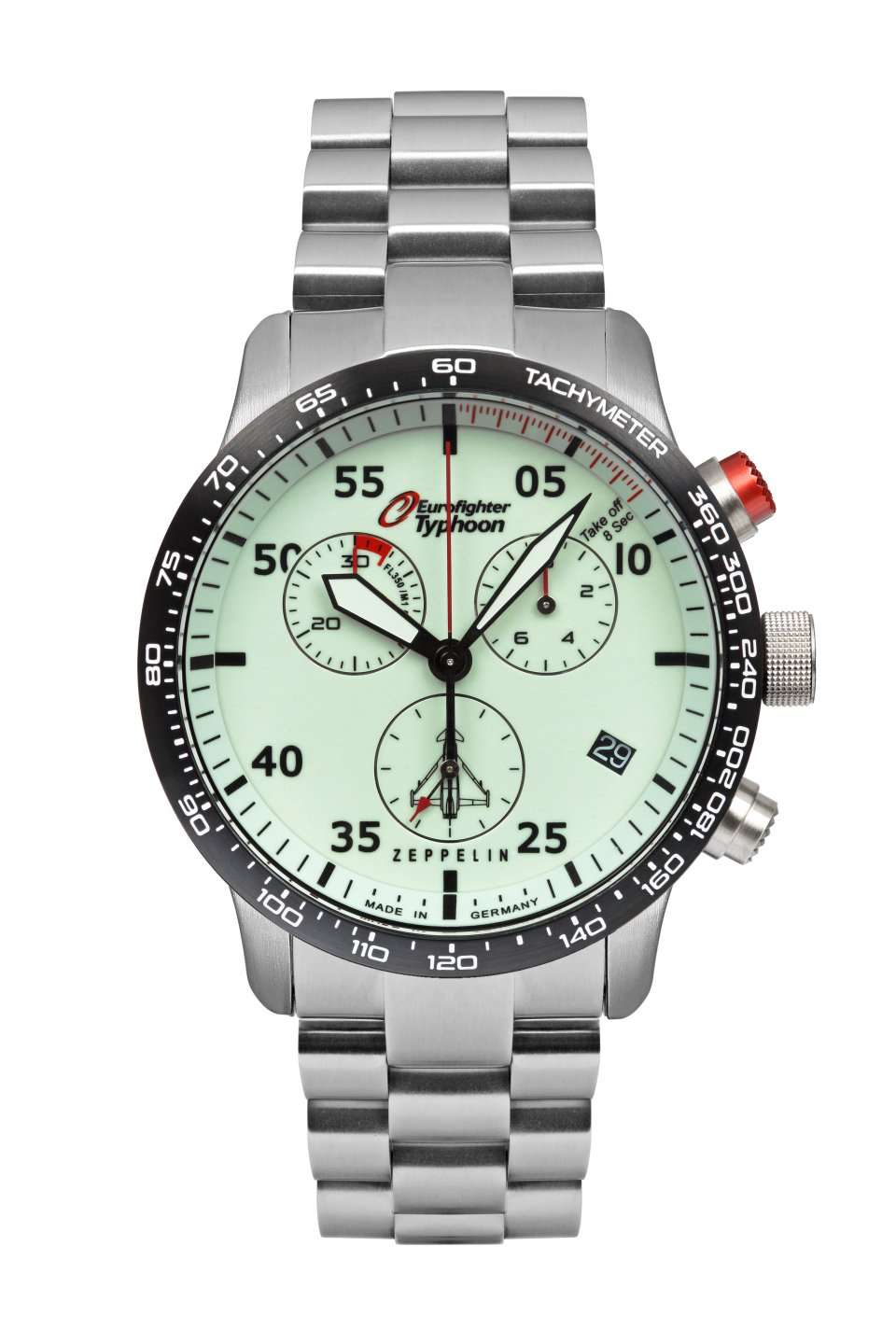 ZEPPELIN QUARTZ WATCH CHRONOGRAPH AND METAL STRAP 7298M5 - Red Army Watches 