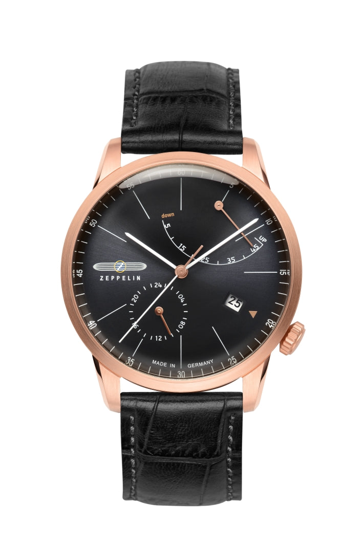 ZEPPELIN FLATLINE ANTHRACITE WITH ROSE GOLD CASE AUTOMATIC 7368-2