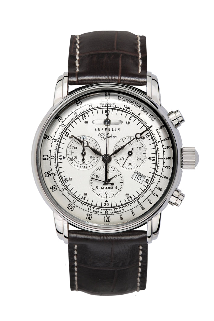 ZEPPELIN 100 JAHRE CHRONO SILVER QUARTZ 7680-1 - Red Army Watches 