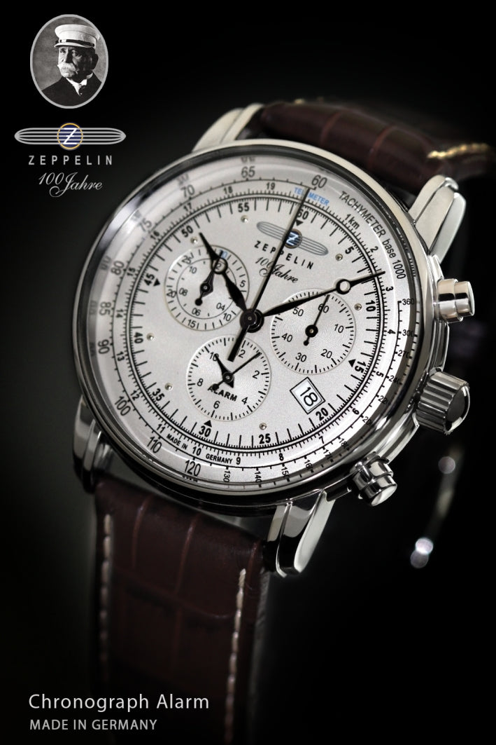 ZEPPELIN 100 JAHRE CHRONO SILVER QUARTZ 7680-1 - Red Army Watches 
