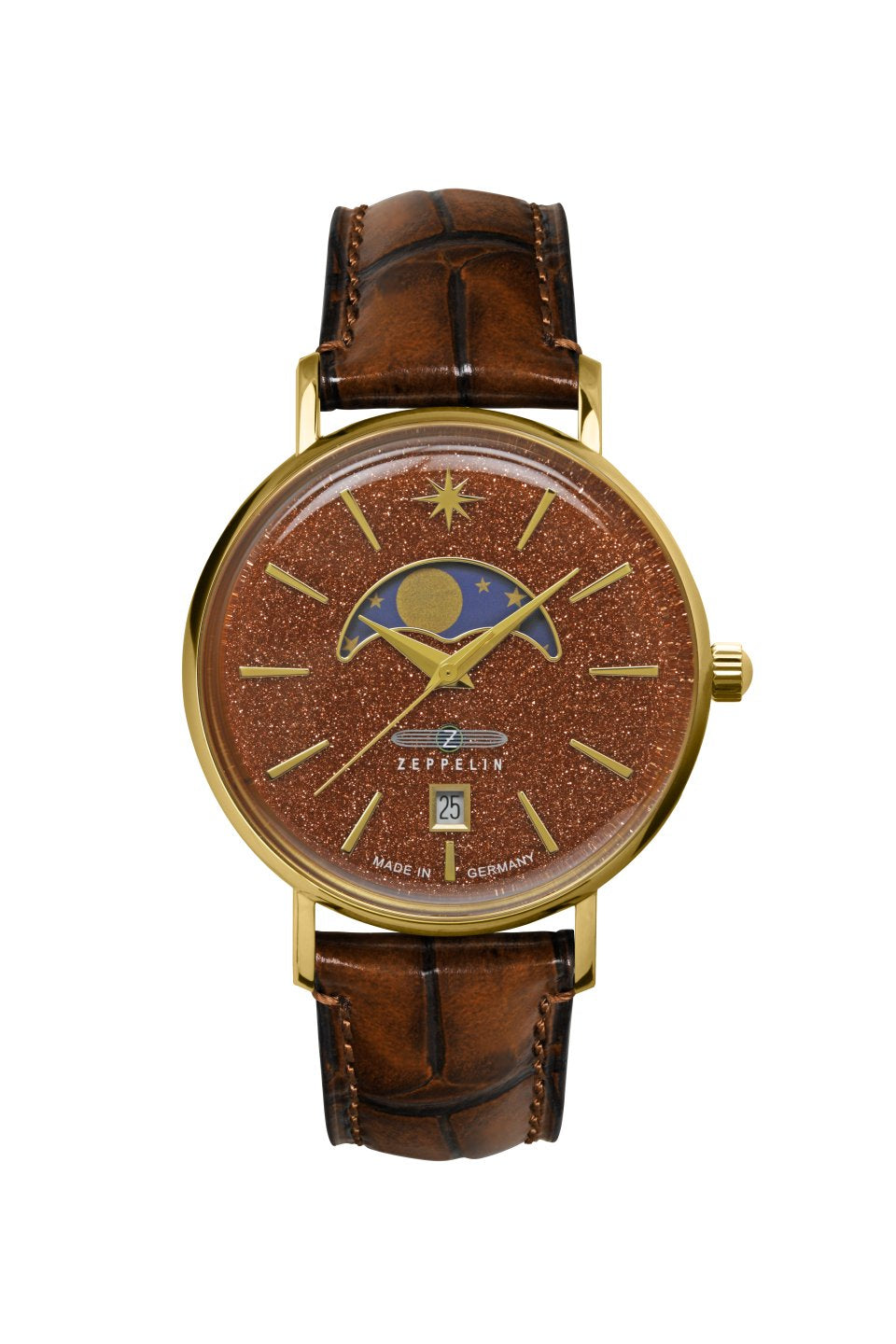 ZEPPELIN LUNA RED SANDSTONE DIAL QUARTZ 8139-5
