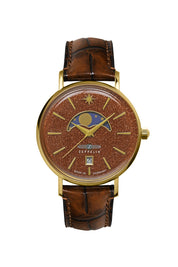 ZEPPELIN LUNA RED SANDSTONE DIAL QUARTZ 8139-5
