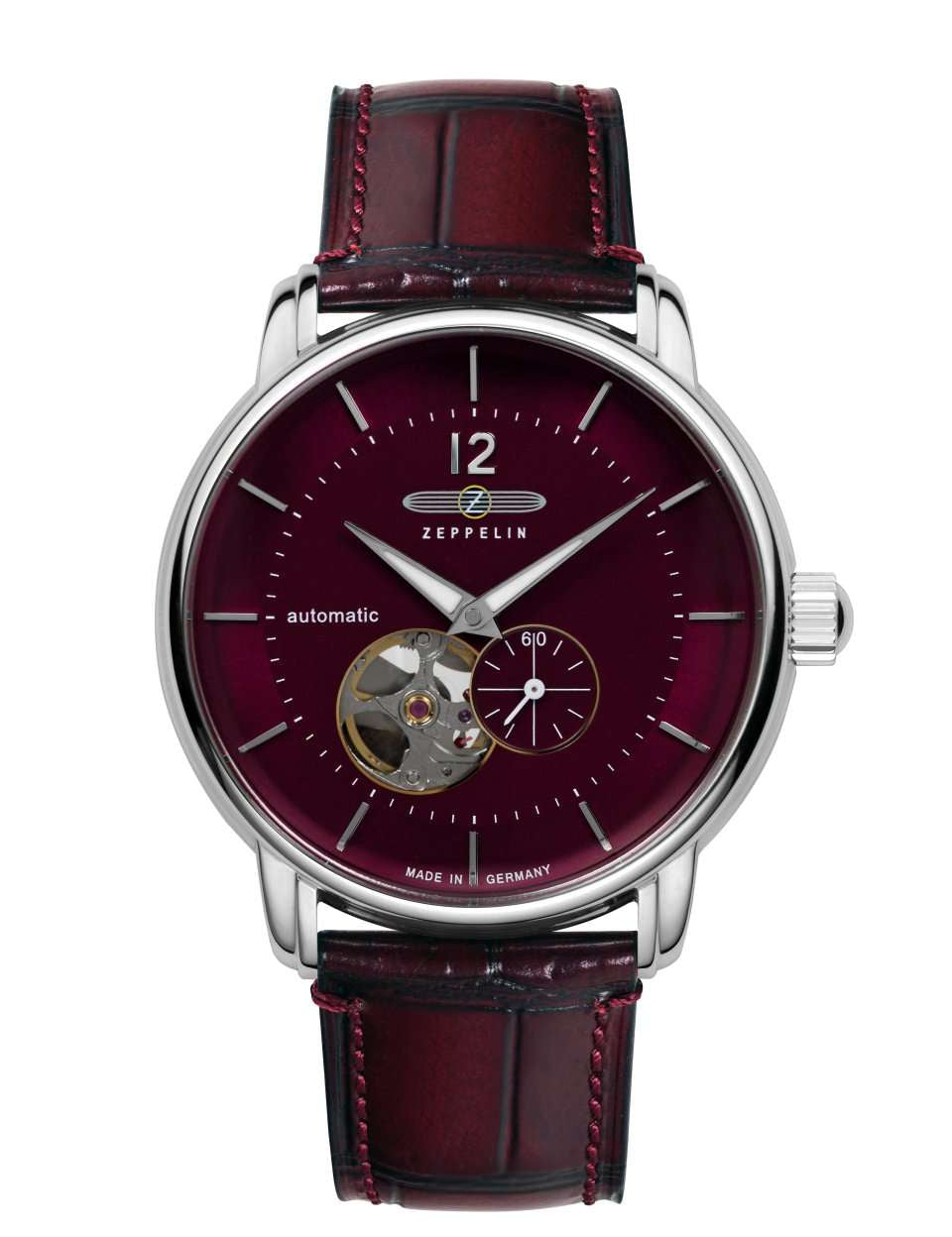 ZEPPELIN AUTOMATIC WATCH WITH OPEN HEART AND LEATHER STRAP - Red Army Watches 