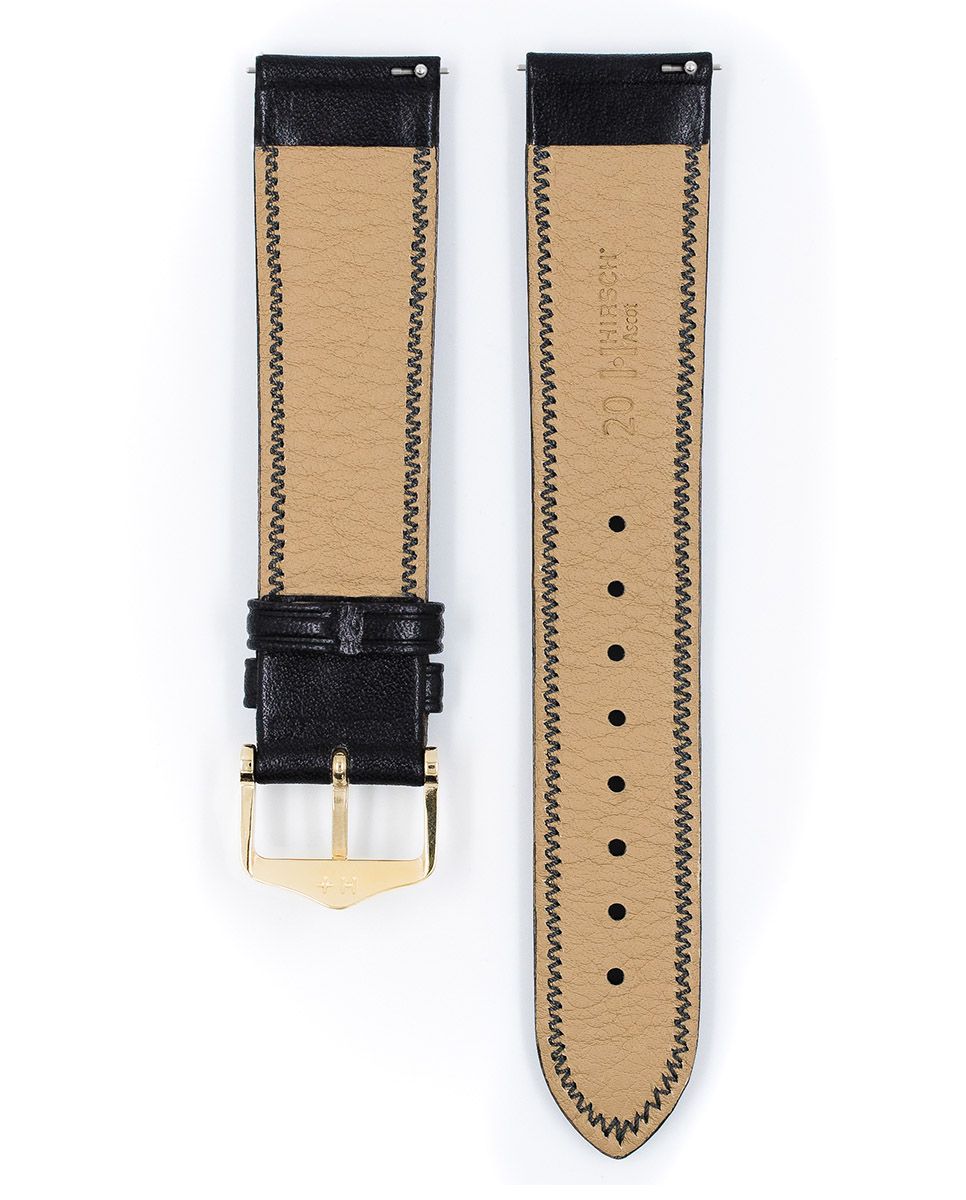 HIRSCH ASCOT BLACK SHINY | WITH QUICK RELEASE 01575X50 - Red Army Watches 