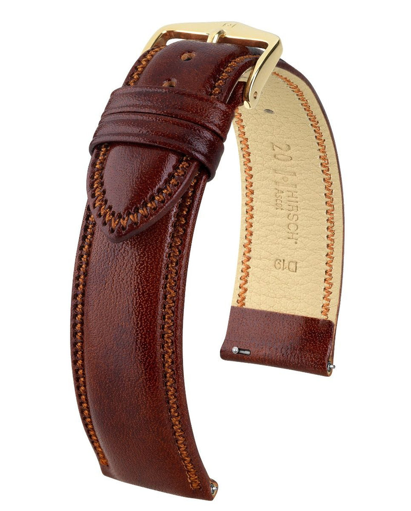 HIRSCH ASCOT GOLDEN BROWN SHINY | WITH QUICK RELEASE 01575X70 - Red Army Watches 