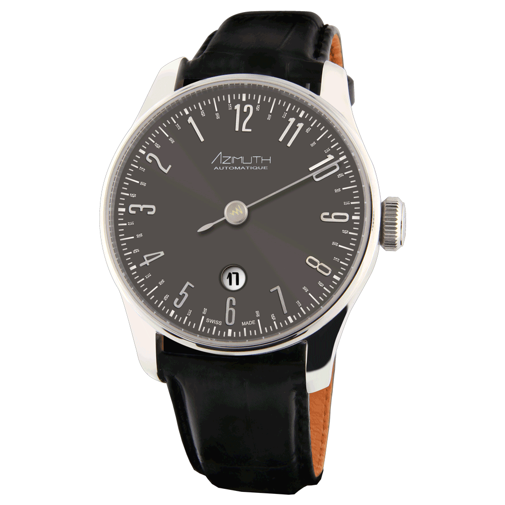 AZIMUTH Back in Time with Date Gun Metal Grey - Red Army Watches Malaysia