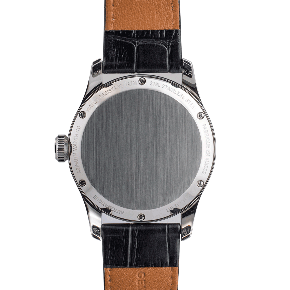 AZIMUTH Back in Time with Date Gun Metal Grey - Red Army Watches Malaysia