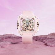 CIGA Design X-Series Ceramic Mechanical Skeleton Wristwatch Pink - Red Army Watches 