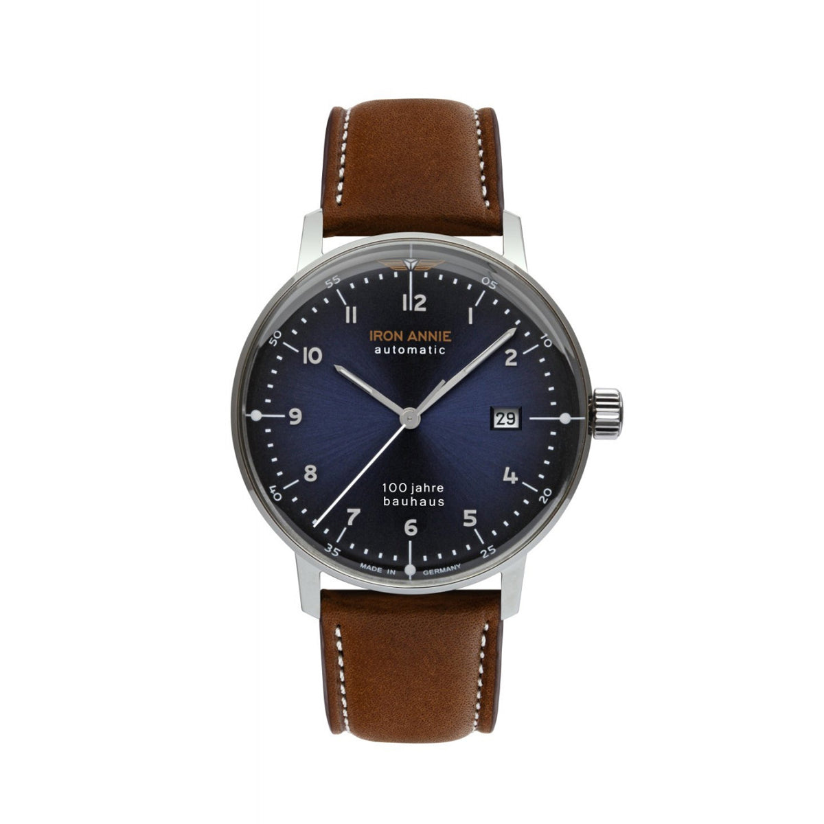 IRON ANNIE MEN'S AUTOMATIC WATCH WITH DATE AND LEATHER STRAP - Red Army Watches 