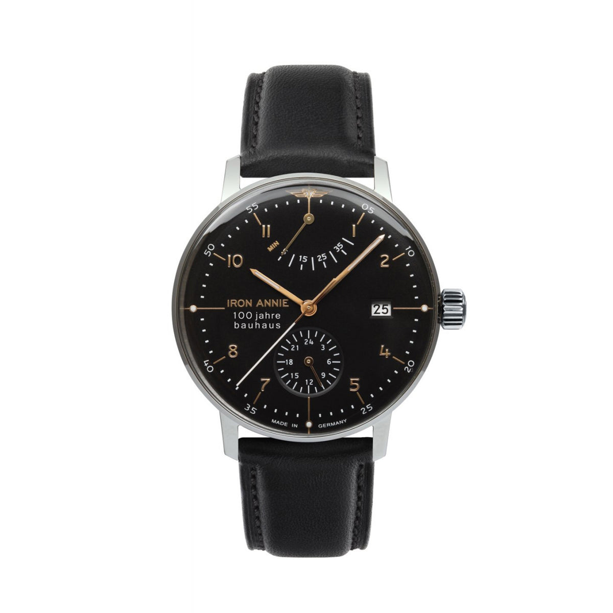IRON ANNIE MEN'S AUTOMATIC WATCH WITH POWER RESERVE INDICATOR AND LEATHER STRAP - Red Army Watches 