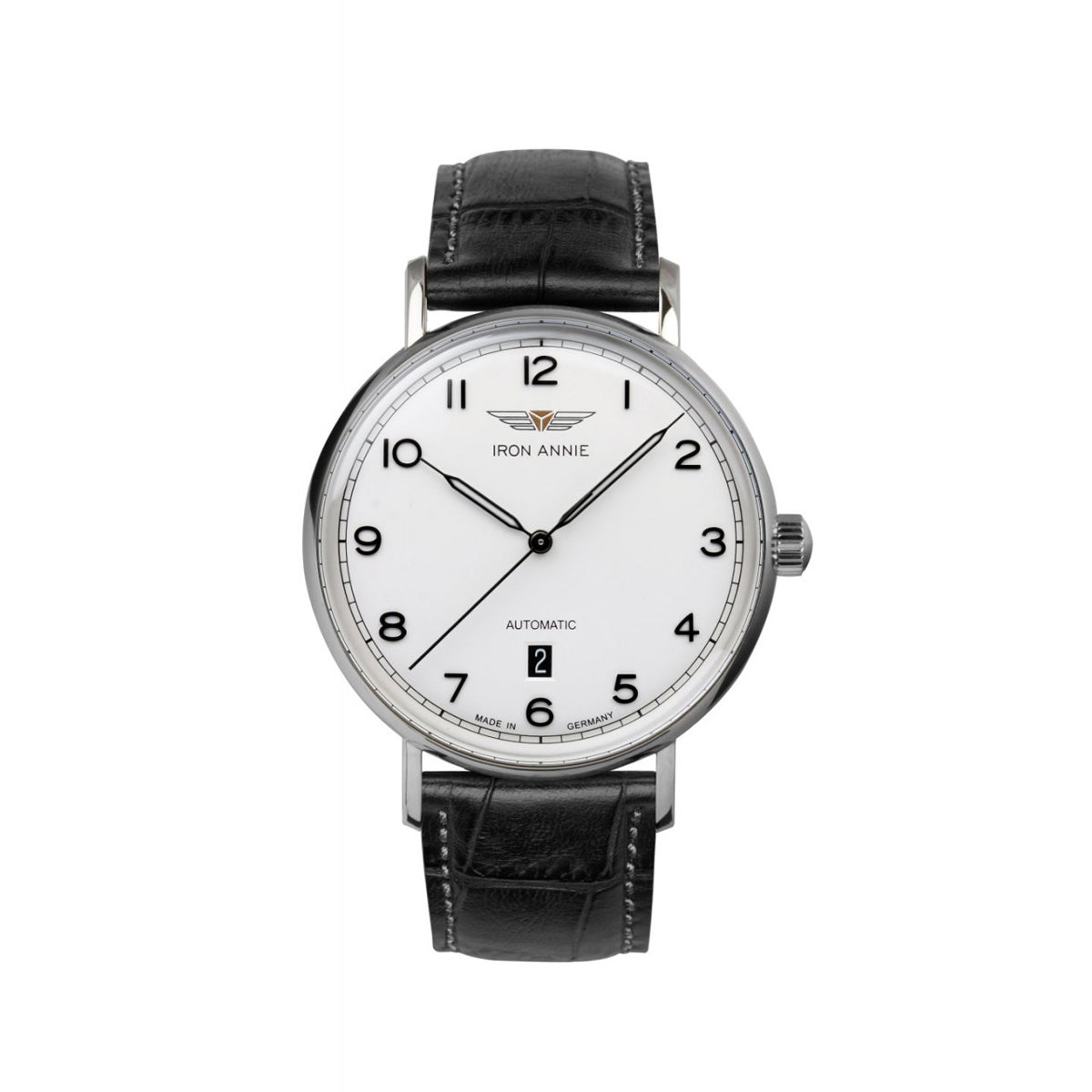 IRON ANNIE MEN'S AUTOMATIC WATCH WITH DATE AND LEATHER STRAP - Red Army Watches 