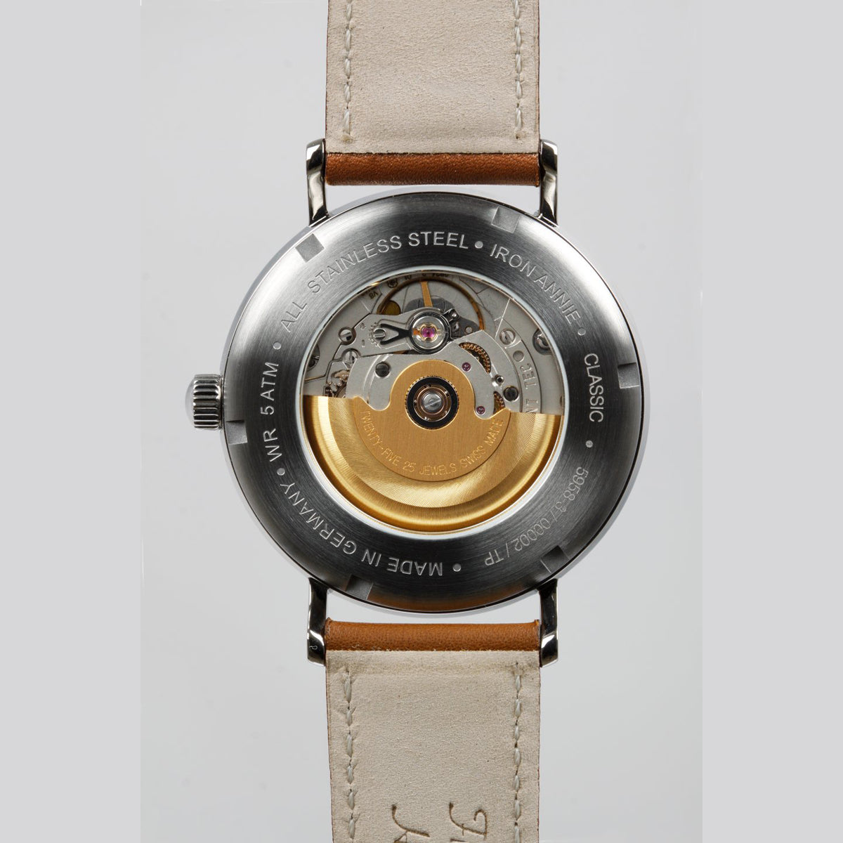 IRON ANNIE MEN'S AUTOMATIC WATCH WITH DATE AND LEATHER STRAP - Red Army Watches 