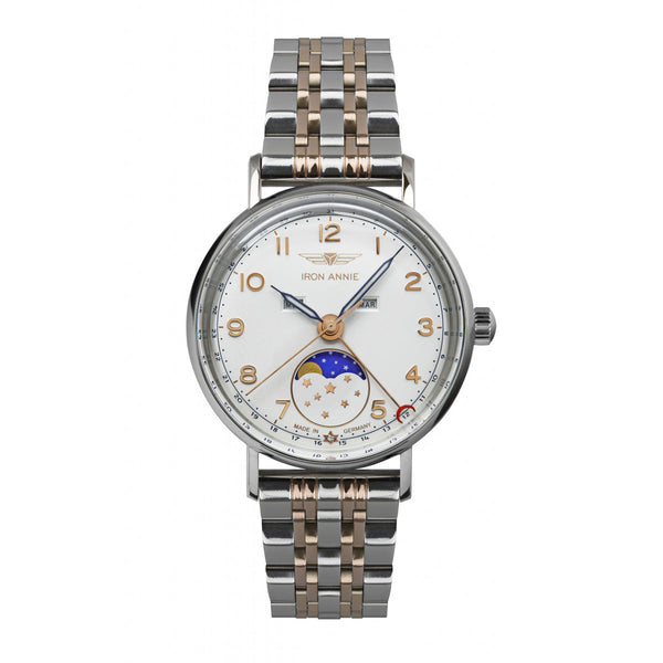 IRON ANNIE LADIES' QUARTZ WATCH WITH MOON PHASE AND METAL STRAP - Red Army Watches 