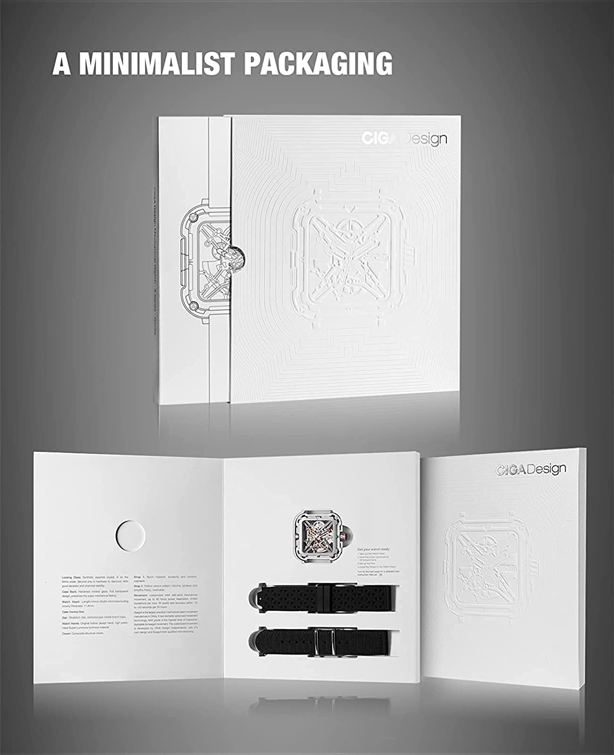 CIGA Design X-Series Stainless Steel Silver Mechanical Skeleton Watch - Red Army Watches 