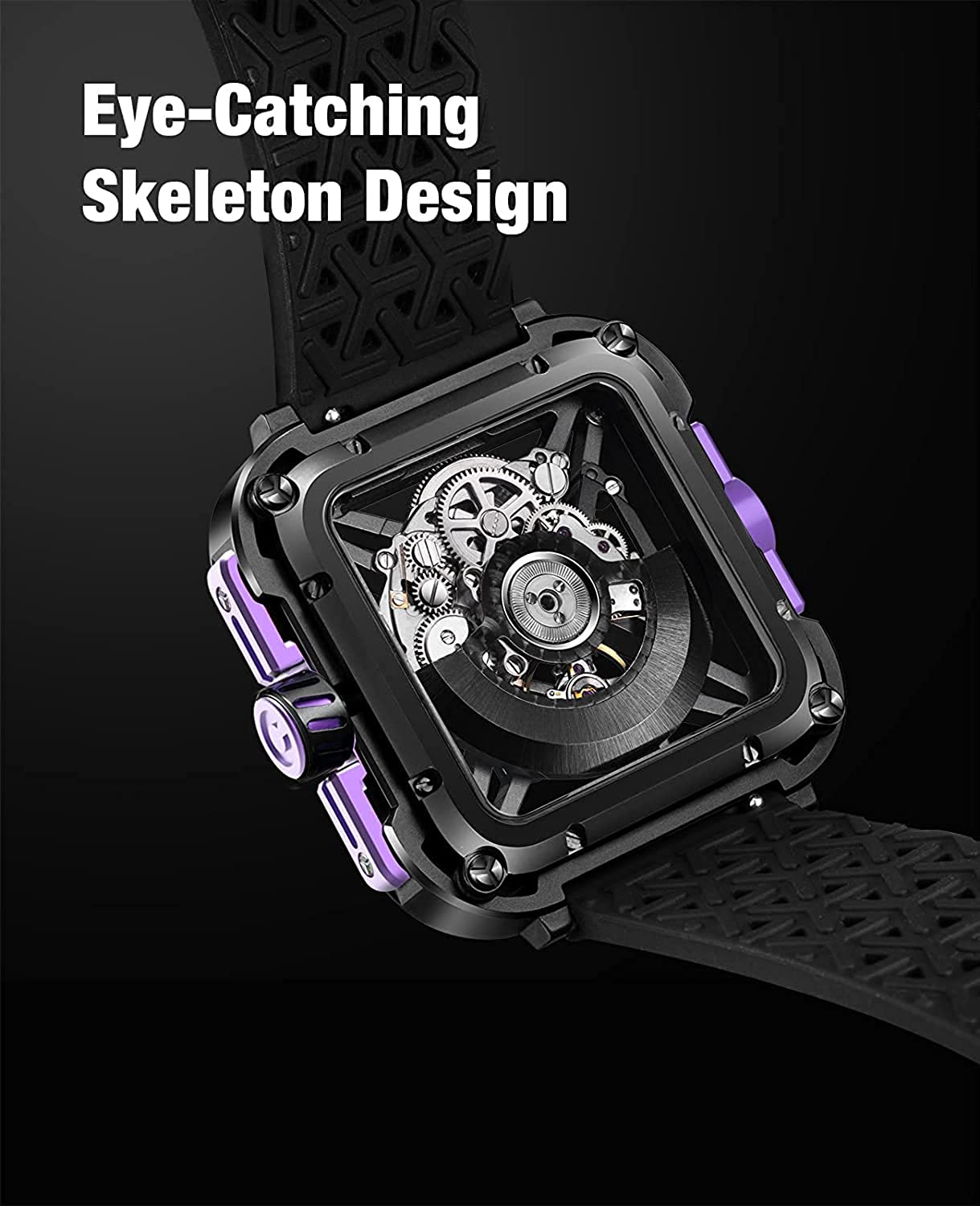 CIGA Design X-Series Stainless Steel Purple Mechanical Skeleton Watch - Red Army Watches 