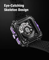 CIGA Design X-Series Stainless Steel Purple Mechanical Skeleton Watch - Red Army Watches 