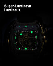 CIGA Design Z-Series Exploration Black Gold Skeleton Stainless Steel Mechanical Watch - Red Army Watches 