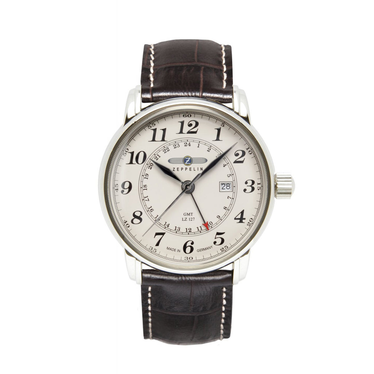 ZEPPELIN MEN'S QUARTZ WATCH WITH DUAL TIME AND LEATHER STRAP - Red Army Watches 