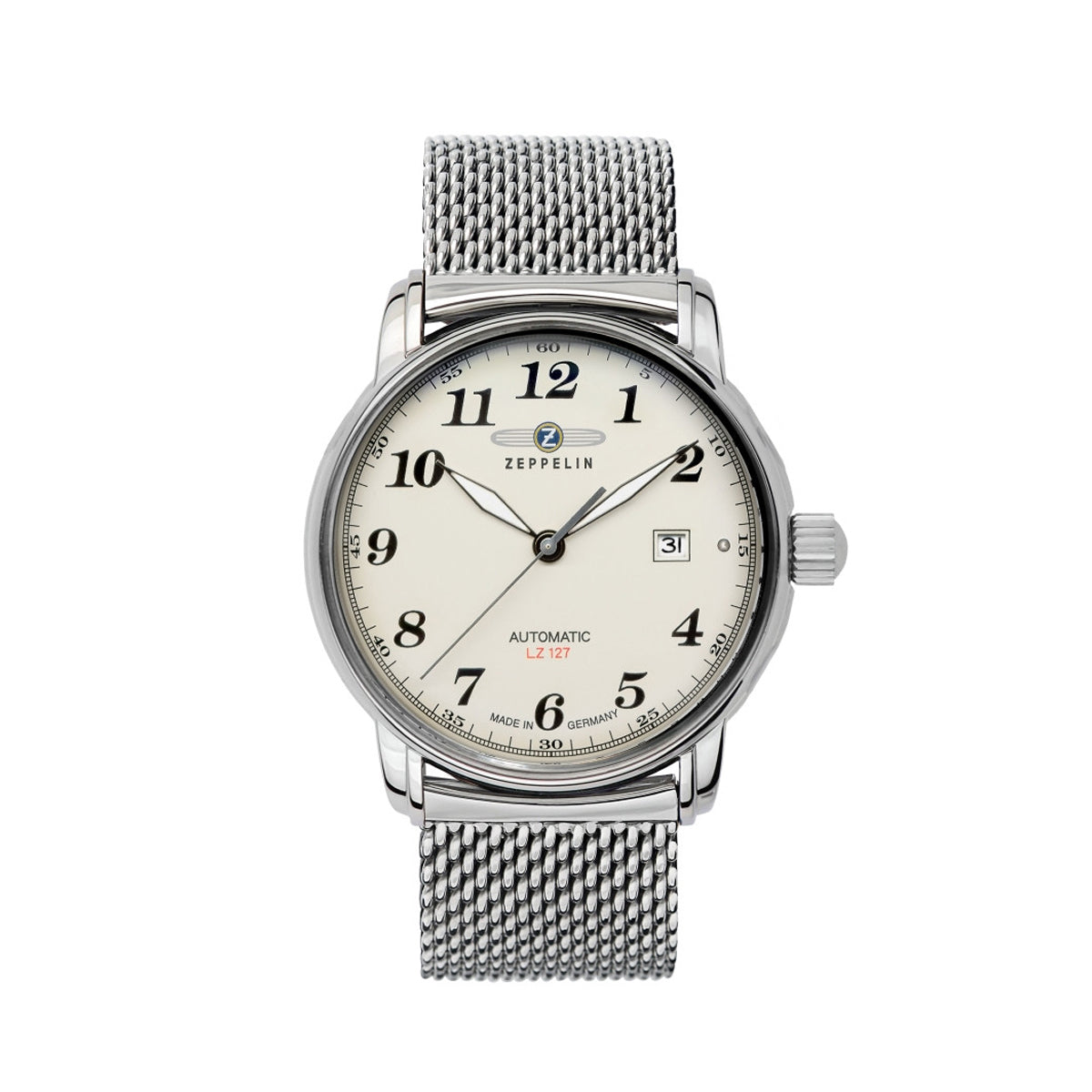 ZEPPELIN MEN'S AUTOMATIC WATCH WITH DATE AND METAL STRAP - Red Army Watches 