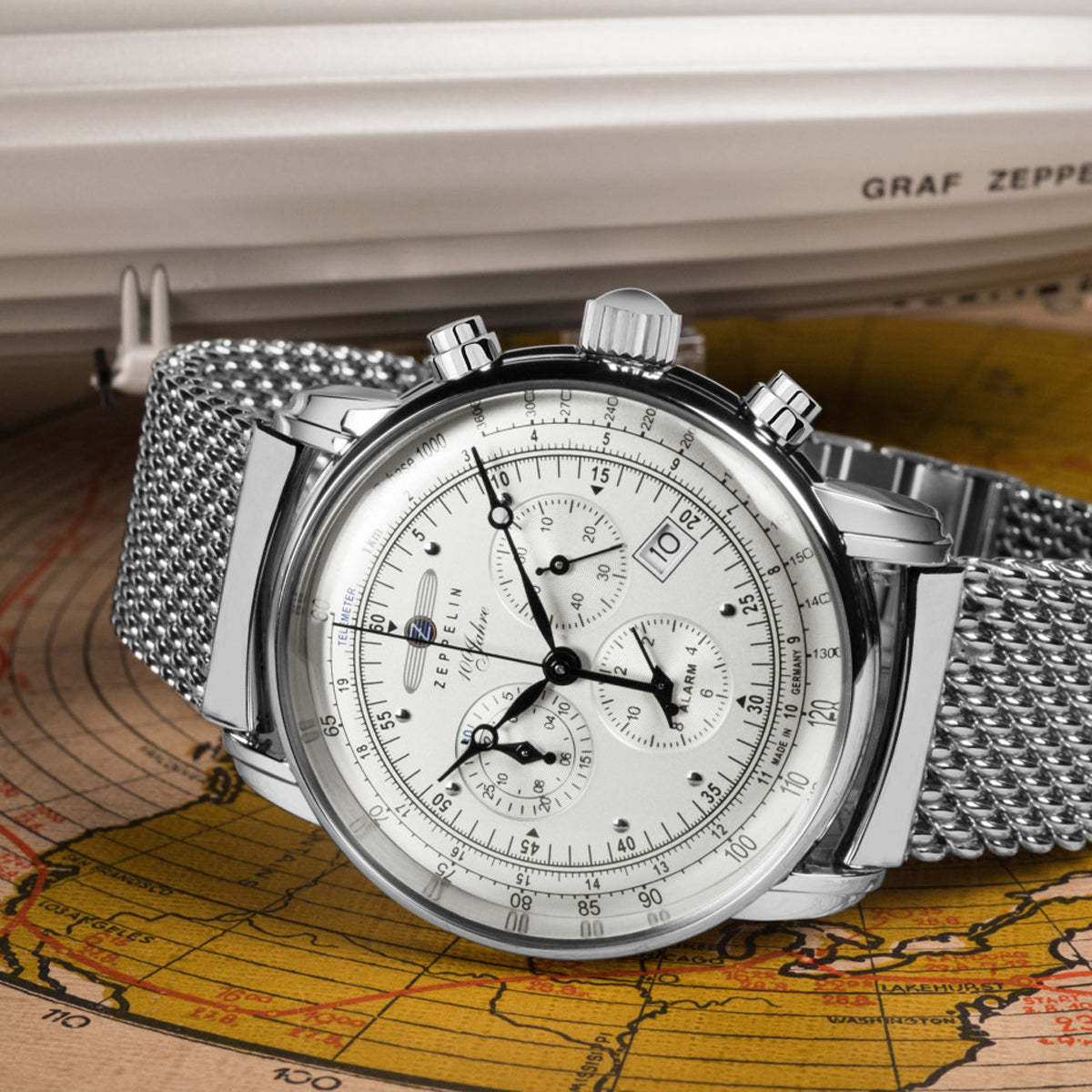 ZEPPELIN MEN'S QUARTZ CHRONOGRAPH WITH METAL STRAP - Red Army Watches 
