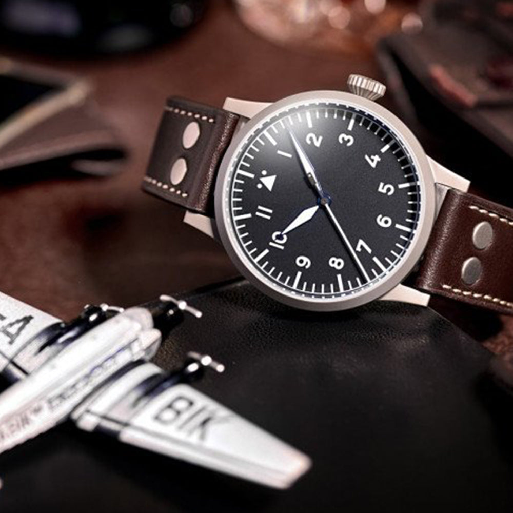 LACO PILOT WATCH ORIGINAL MEMMINGEN 42 MM HANDWINDING - Red Army Watches 