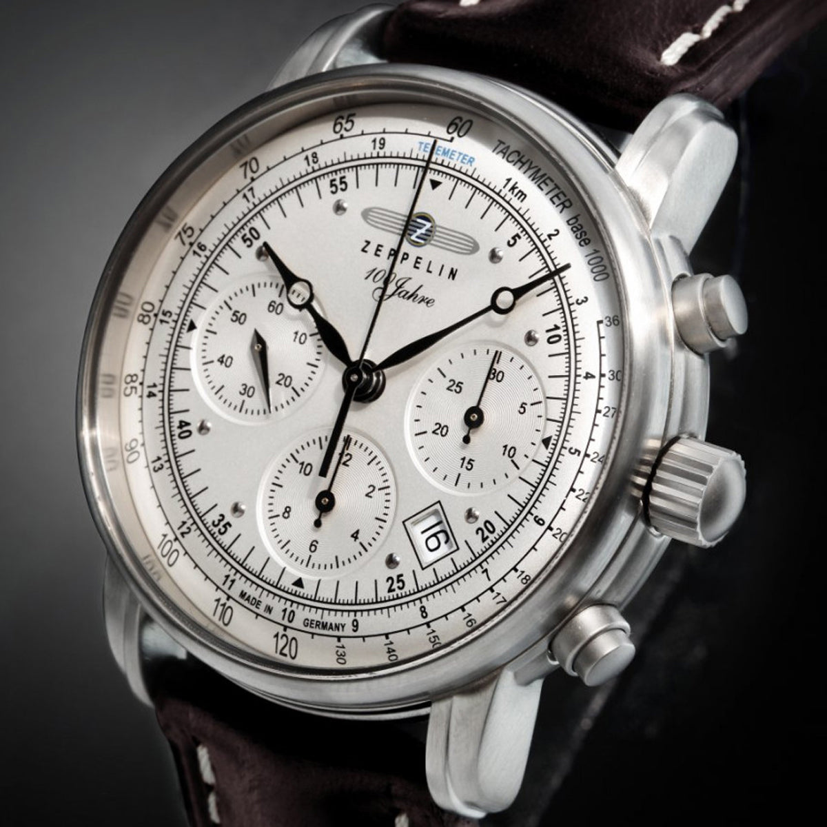 ZEPPELIN MEN'S AUTOMATIC CHRONOGRAPH WITH LEATHER STRAP - Red Army Watches 