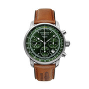 ZEPPELIN MEN'S AUTOMATIC CHRONOGRAPH WITH LEATHER STRAP - Red Army Watches 