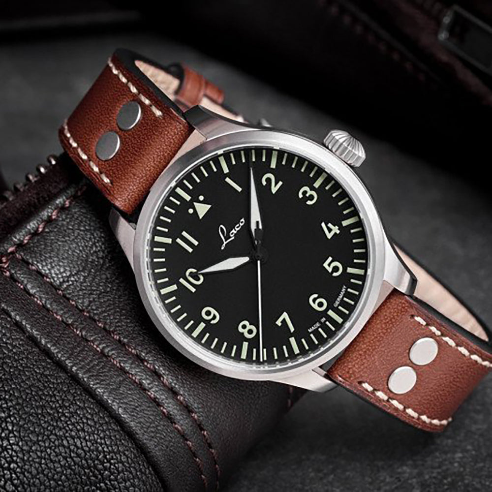 LACO PILOT WATCHES BASIC AUGSBURG 39 MM AUTOMATIC - Red Army Watches 