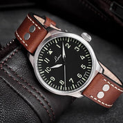 LACO PILOT WATCHES BASIC AUGSBURG 39 MM AUTOMATIC - Red Army Watches 