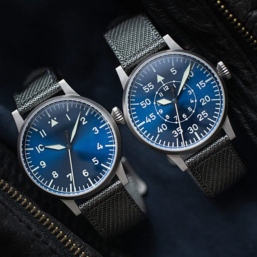 LACO PILOT WATCH ORIGINAL MÜNSTER BLAUE STUNDE 42 MM AUTOMATIC - Red Army Watches 
