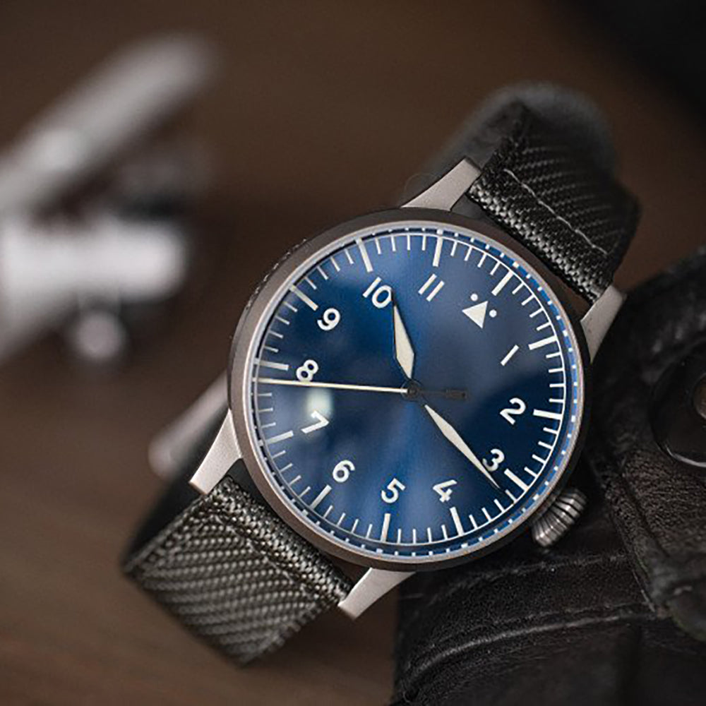 LACO PILOT WATCH ORIGINAL MÜNSTER BLAUE STUNDE 42 MM AUTOMATIC - Red Army Watches 
