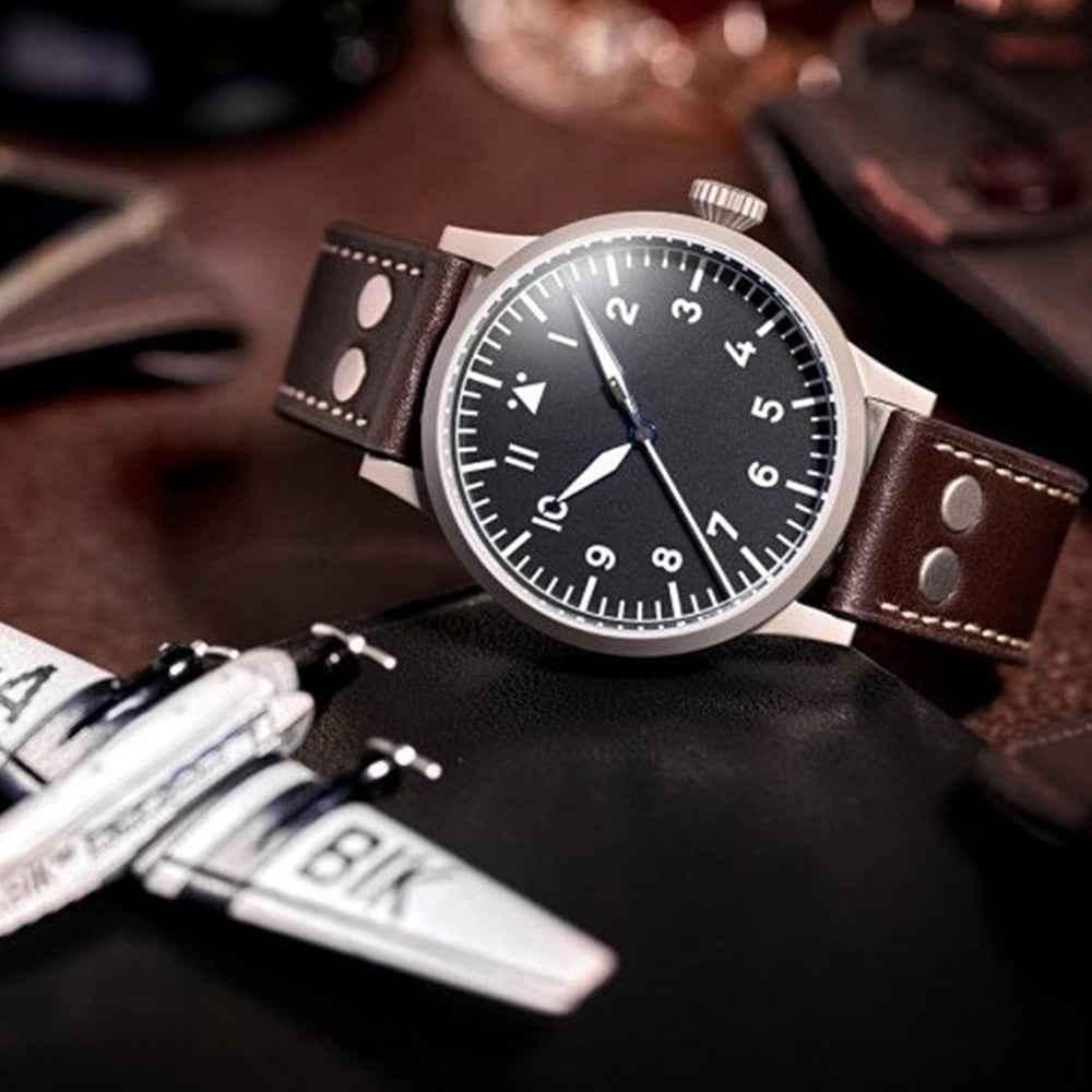 LACO PILOT WATCH ORIGINAL MÜLHEIM AN DER RUHR 39 MM HANDWINDING - Red Army Watches 